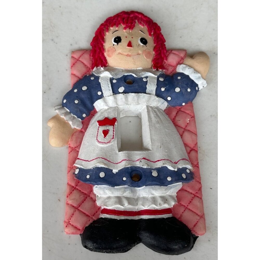 Unbranded Raggedy Ann Collectible Light Switch Plate Cover Ceramic 6" Tall-READ